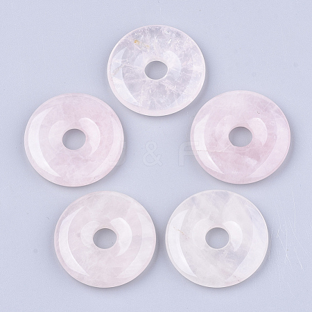 Natural Rose Quartz Pendants G-S349-22D-01-1
