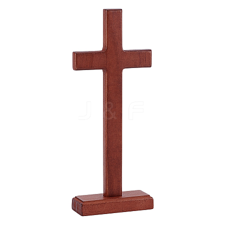 1Pc Wood Cross Display Decorations AJEW-HY0002-77-1