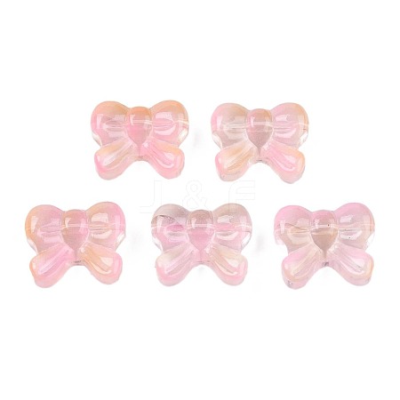Transparent Spray Painted Glass Beads GLAA-N035-025-G01-1