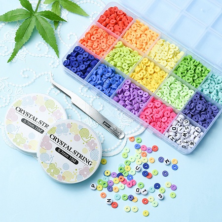 DIY Heishi Word Bracelet Making Kit DIY-YW0006-44-1