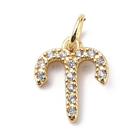 Brass Micro Pave Cubic Zirconia Charms ZIRC-F131-16G-10-1