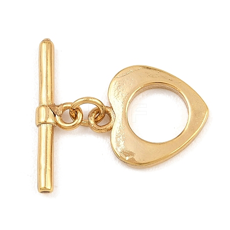 Heart Brass Toggle Clasps KK-G548-43G-05-1