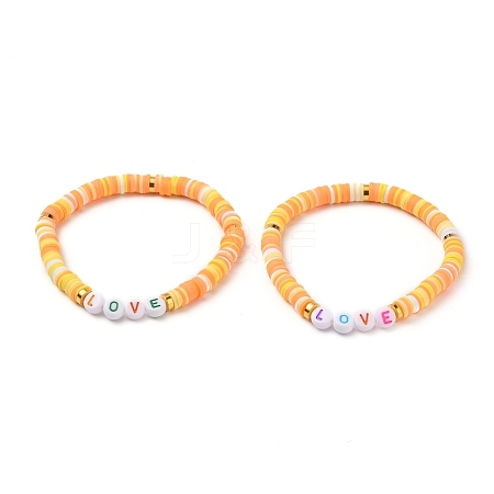 (Jewelry Parties Factory Sale)Polymer Clay Heishi Beads Stretch Bracelets BJEW-JB05711-05-1