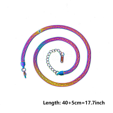 5MM Unisex 304 Stainless Steel Snake Chains Necklaces DL8400-5-1