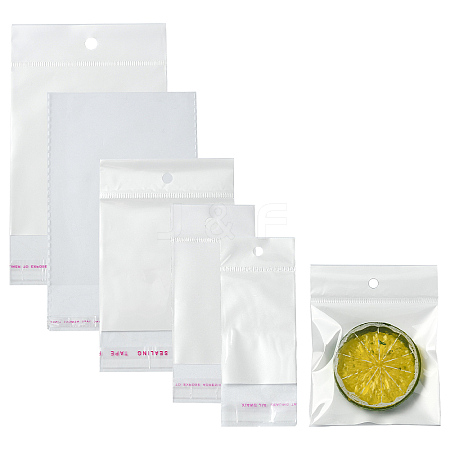 250Pcs 5 Styles Rectangle OPP Cellophane Top Self Seal Bags OPC-YW0001-02-1