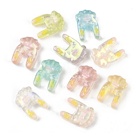 Transparent Resin Enamel Beads RESI-L047-12-1