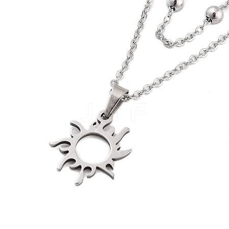Stainless Steel Pendants Necklaces LS-NJEW-U003-01H-P-1