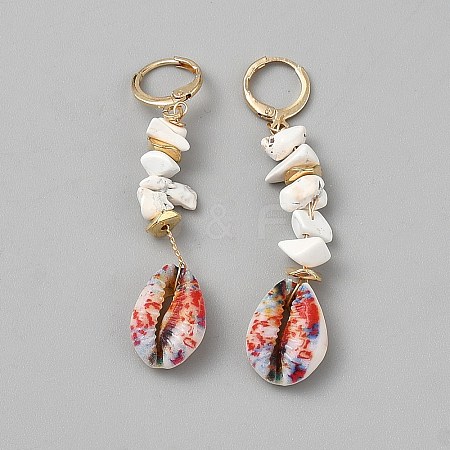 Alloy Shell Shape Leverback Earrings EJEW-WH0004-194B-1