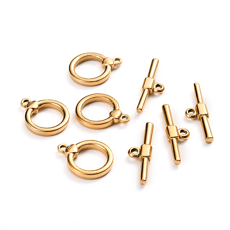 Ion Plating(IP) 304 Stainless Steel Toggle Clasps X-STAS-D142-04A-G-1
