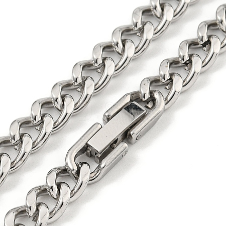 Non-Tarnish 201 Stainless Steel Cuban Link Chain Necklaces for Women and Men NJEW-F322-14P-04-1