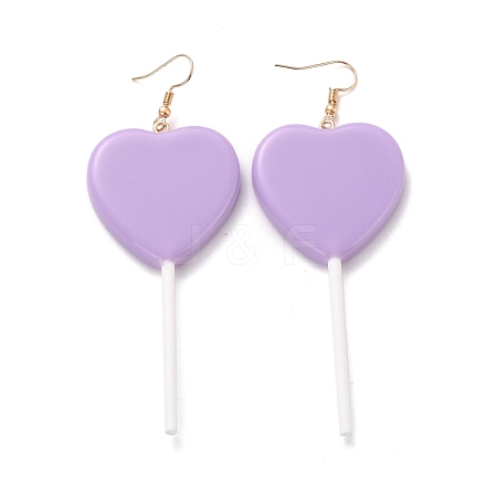 Heart-shape Lollipop Dangle Earrings for Women EJEW-Z015-04D-1