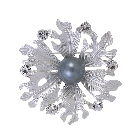 Leaf Zinc Alloy Rhinestone Brooches PW-WG858A0-02-1