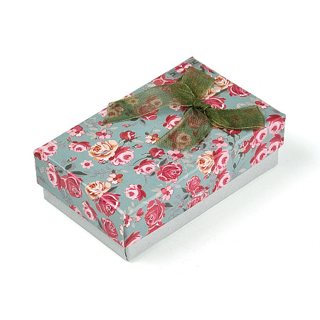 Flower Pattern Cardboard Jewelry Packaging Box CBOX-L007-003B-1