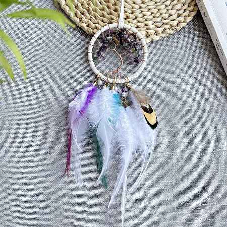 Woven Net/Web with Feather Pendant Decorations PW-WG7C0E0-01-1