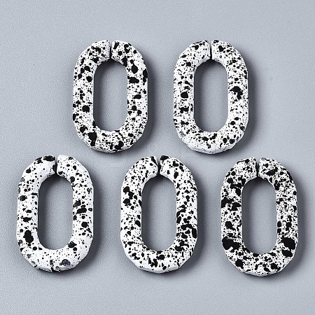 Spray Painted CCB Plastic Linking Rings CCB-Q091-016A-1