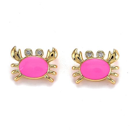 Real 18K Gold Plated Brass Micro Pave Clear Cubic Zirconia Charms ZIRC-L100-020F-G-1