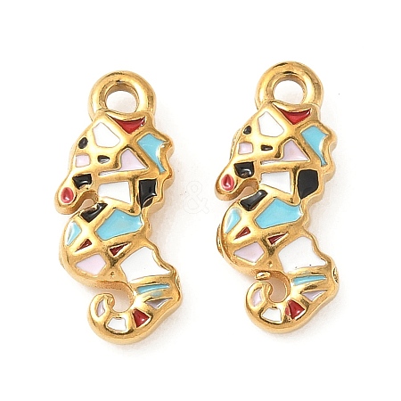 304 Stainless Steel Enamel Pendants STAS-I346-19G-04-1
