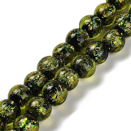 Handmade Dichroic Foil Glass Beads Strands DICH-U001-02E-1