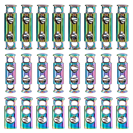 24Pcs 3 Styles Alloy Spring Cord Locks FIND-HS0001-96-1