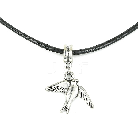 Alloy Bird Pendant Necklaces NJEW-JN04558-02-1