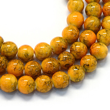 Baking Paint Glass Round Bead Strands X-DGLA-Q019-8mm-44-1