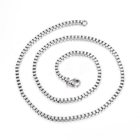 304 Stainless Steel Venetian Chain Necklaces NJEW-P170-01P-01-1