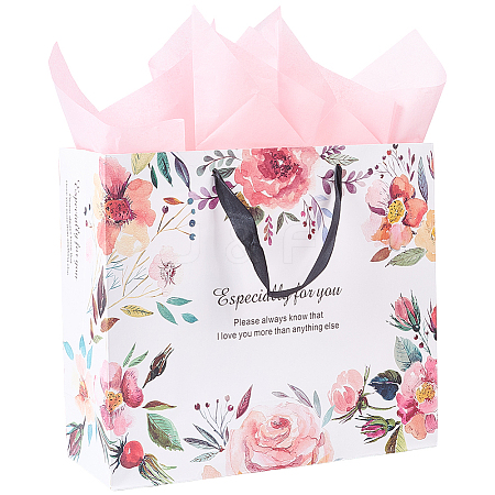 1Pc Flower Printed Paper Bags ABAG-SP0001-14A-1
