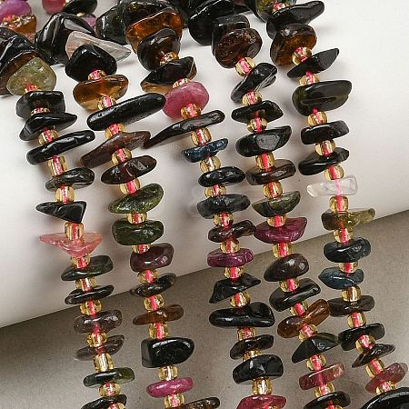 Natural Multicolor Tourmaline Beads Strands GG-CBA3A44-B13-01-1