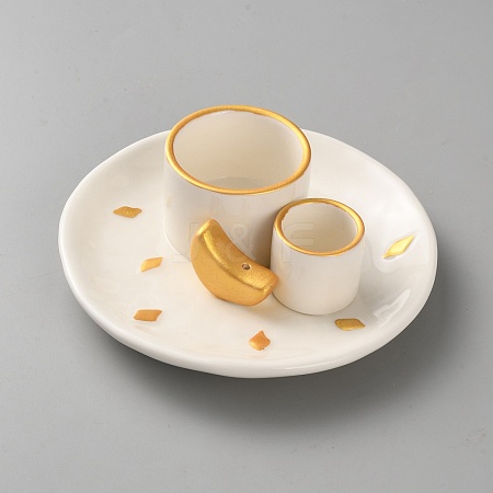 Porcelain Incense Burners Holder AJEW-WH20120-20-1