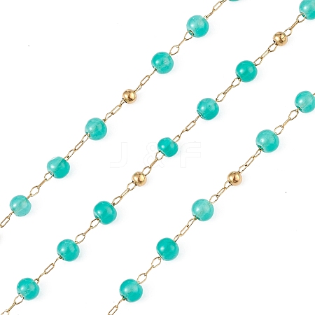 Dyed Natural Jade Round Beaded Chain CHS-C006-01F-1