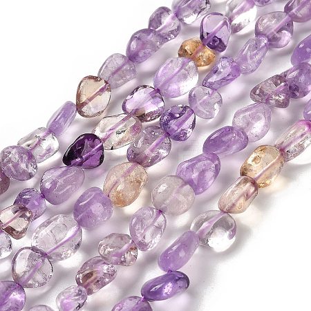 Natural Ametrine(Dyed & Heated) Beads Strands G-P497-01E-50-1