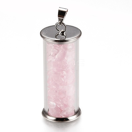 Alloy & Glass Wish Bottle Pendants G-Z017-08-1