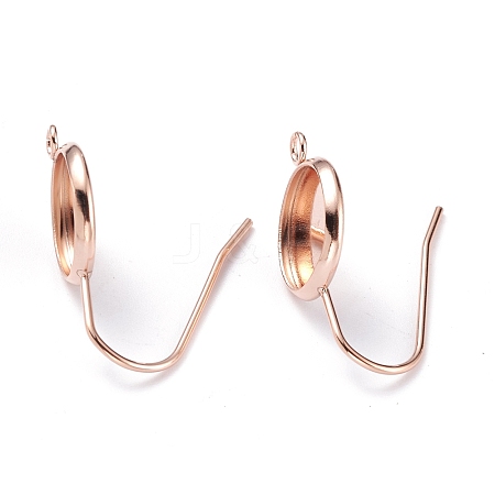 304 Stainless Steel Earring Settings LS-STAS-O141-02RG-1