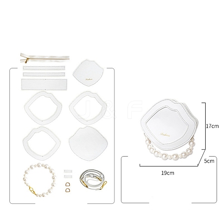 Handmade DIY Pearl Handle Shell Shape Bag Making Kit PW-WG14881-04-1