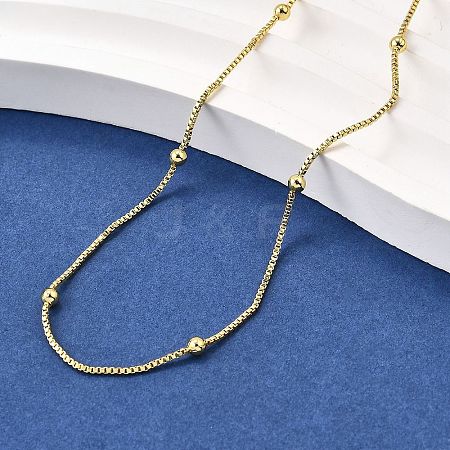 2.5MM Brass Round Ball Box Chain Necklaces NJEW-M108-38G-1
