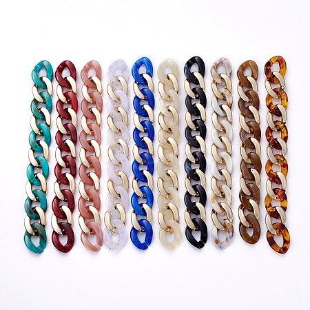 Handmade CCB Plastic Curb Chain AJEW-JB00678-1