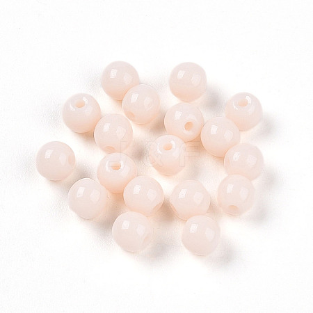 Opaque Solid Color Glass Beads GLAA-N007-4mm-A10-1