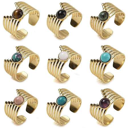 Natural & Synthetic Gemstone Finger Rings RJEW-U027-02G-1