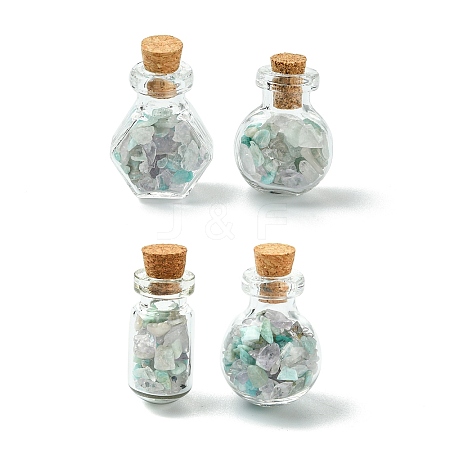 4Pcs Glass Wishing Bottle Decorations PALLOY-JF03100-1