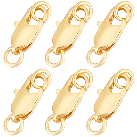 20Pcs Brass Lobster Claw Clasps KK-BBC0015-01B-G-1