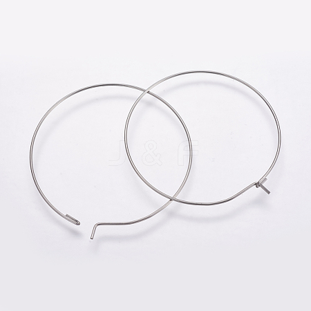 316 Surgical Stainless Steel Hoop Earrings Findings X-STAS-K146-039-40mm-1