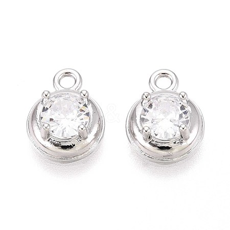 Brass Pave Cubic Zirconia Pendants KK-T071-41P-1