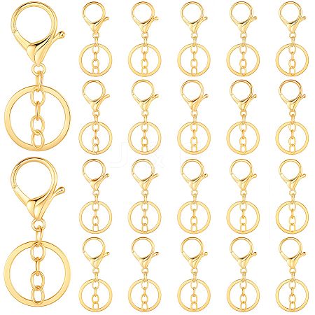 24Pcs Alloy Keychain Clasps KEYC-SC0001-82G-1