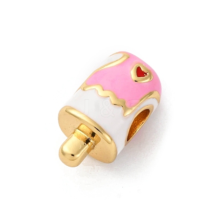 Brass Enamel European Beads KK-Q098-26G-B-1