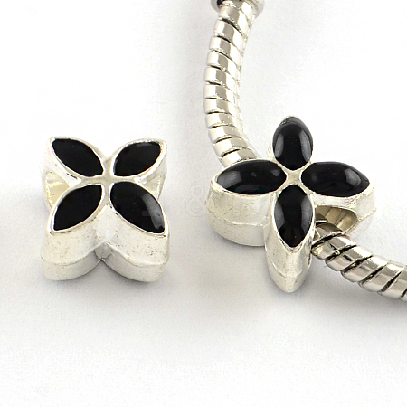 Alloy Enamel European Beads MPDL-R006-08-1