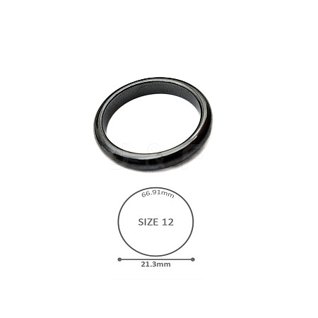 Synthetic Hematite Plain Band Rings BK4832-21-1