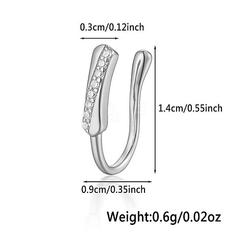 925 Sterling Silver Pave Clear Cubic Zirconia Twist Nose Rings MA2524-18-1