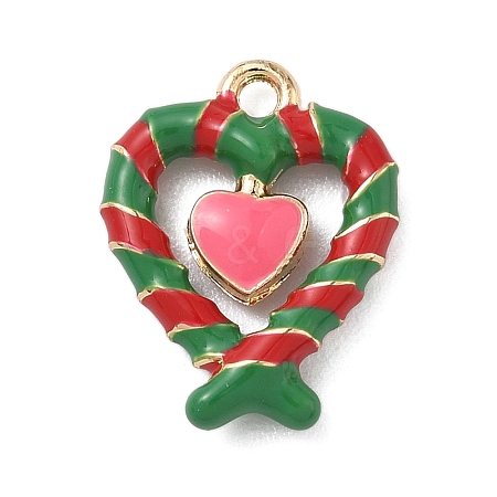 Christmas Alloy Enamel Pendants ENAM-F156-01G-07-1