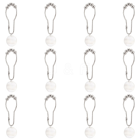 Olycraft 12Pcs Iron Shower Curtain Rings for Bathroom HJEW-OC0001-19-1