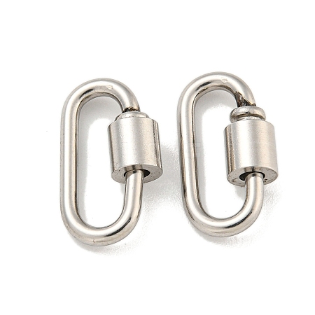 Non-Tarnish 304 Stainless Steel Screw Carabiner Lock Charms STAS-C092-01C-P-1